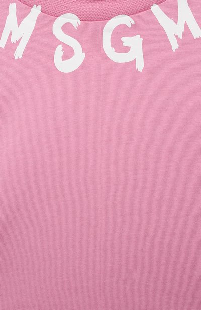 Хлопковая футболка MSGM KIDS розового цвета по цене 5895 руб., арт. MS029339, фото 3 Хлопковая футболка MSGM KIDS, арт. MS029339, фото 3