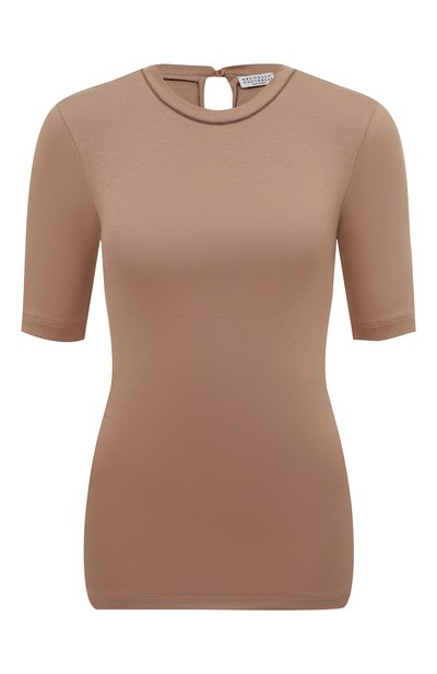 Женская хлопковая футболка BRUNELLO CUCINELLI, арт. MPTC8BJ310