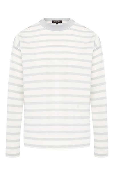 Хлопковый лонгслив LORO PIANA голубого цвета по цене 47500 руб., арт. FAI5043, фото 1 Хлопковый лонгслив LORO PIANA, арт. FAI5043, фото 1