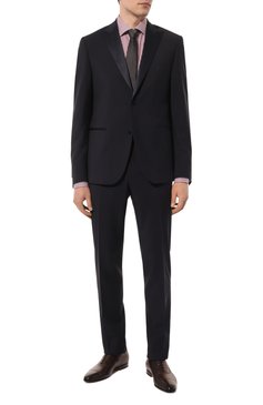 Мужские кожаные оксфорды levante SANTONI темно-коричневого цвета, арт. MCLG17801SA3BSG8T50 | Фото 2 (Материал внутренний: Натуральная кожа; Материал сплава: Проставлено; Нос: Не проставлено; Стили: Классический; Материал внешний: Натуральная кожа)