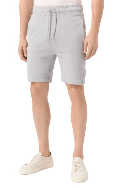 Хлопковые шорты HUGO светло-серого цвета по цене 13450 руб., арт. 50520492, фото 3 Хлопковые шорты HUGO, арт. 50520492, фото 3