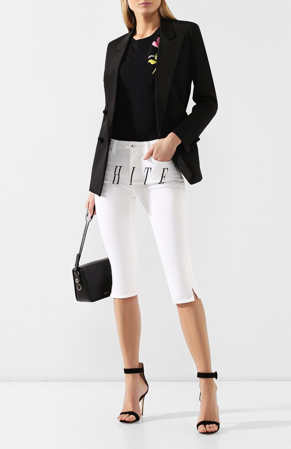 Джинсовые капри OFF-WHITE белого цвета по цене 49100 руб., арт. 0WYA009S197130460110, фото 2 Джинсовые капри OFF-WHITE, арт. 0WYA009S197130460110, фото 2