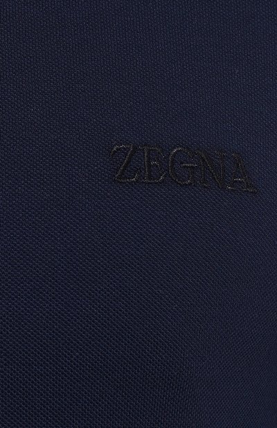 Хлопковое поло ZEGNA темно-синего цвета по цене 49950 руб., арт. UD358A7/D746, фото 5 Хлопковое поло ZEGNA, арт. UD358A7/D746, фото 5