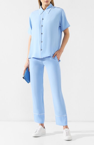 Блузка MARNI голубого цвета по цене 34300 руб., арт. CAMAW49IM0/TA089, фото 2 Блузка MARNI, арт. CAMAW49IM0/TA089, фото 2