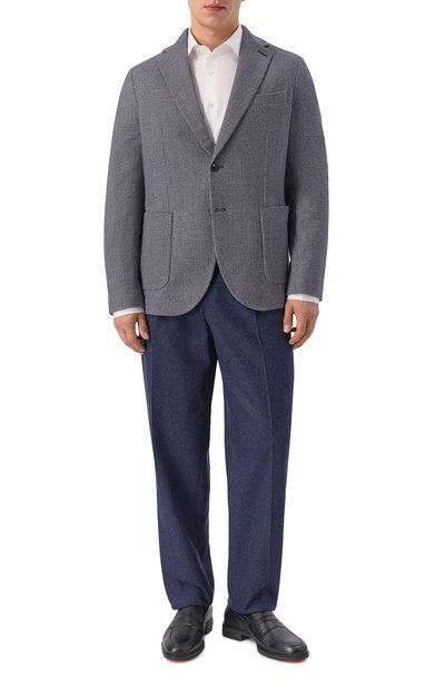 Хлопковый пиджак CIRCOLO 1901 темно-синего цвета по цене 64100 руб., арт. CN4997, фото 2 Хлопковый пиджак CIRCOLO 1901, арт. CN4997, фото 2