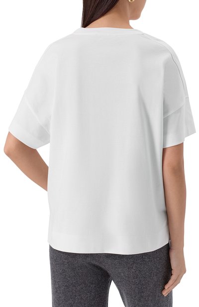 Хлопковая футболка WINDSOR белого цвета по цене 16800 руб., арт. 52 DT714 10012442, фото 4 Хлопковая футболка WINDSOR, арт. 52 DT714 10012442, фото 4