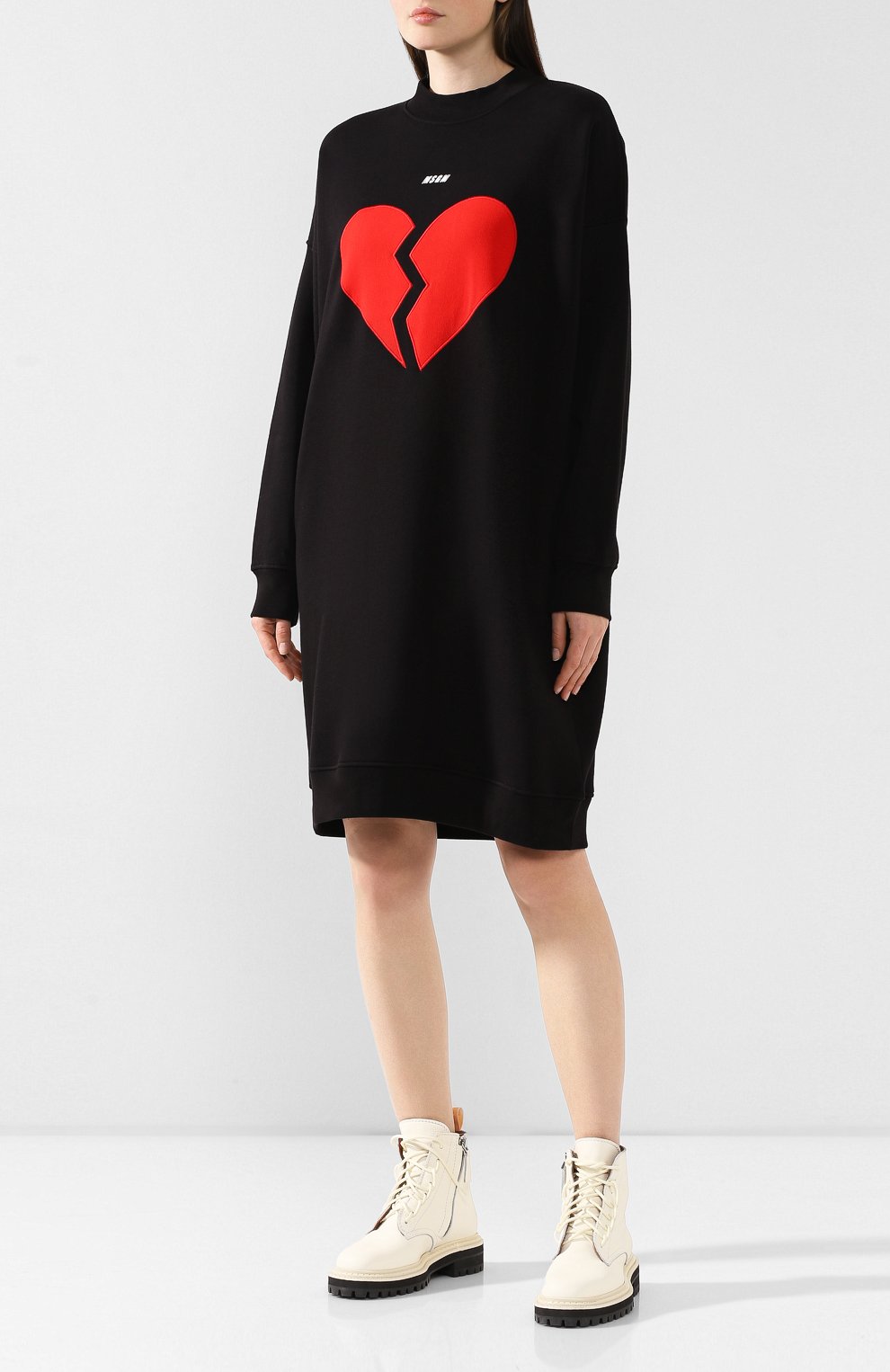 Хлопковое платье MSGM черного цвета по цене 29550 руб., арт. 2742MDA176 195799, фото 3 Хлопковое платье MSGM, арт. 2742MDA176 195799, фото 3