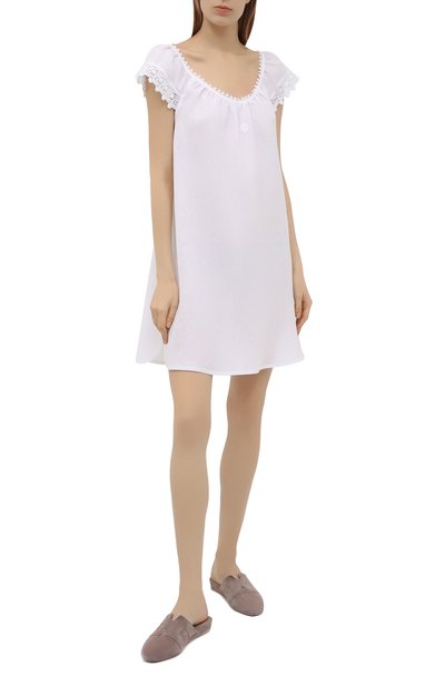 Льняная сорочка CELESTINE белого цвета по цене 19950 руб., арт. 30002681/CLAUDINE BD, фото 2 Льняная сорочка CELESTINE, арт. 30002681/CLAUDINE BD, фото 2