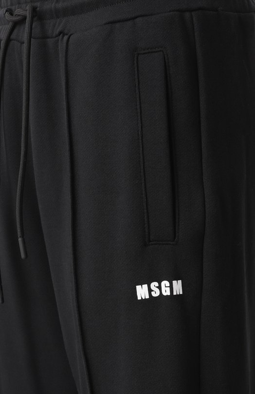 Хлопковые брюки MSGM 3841MDP78/257000 Чёрный  3841MDP78/257000 Фото 6