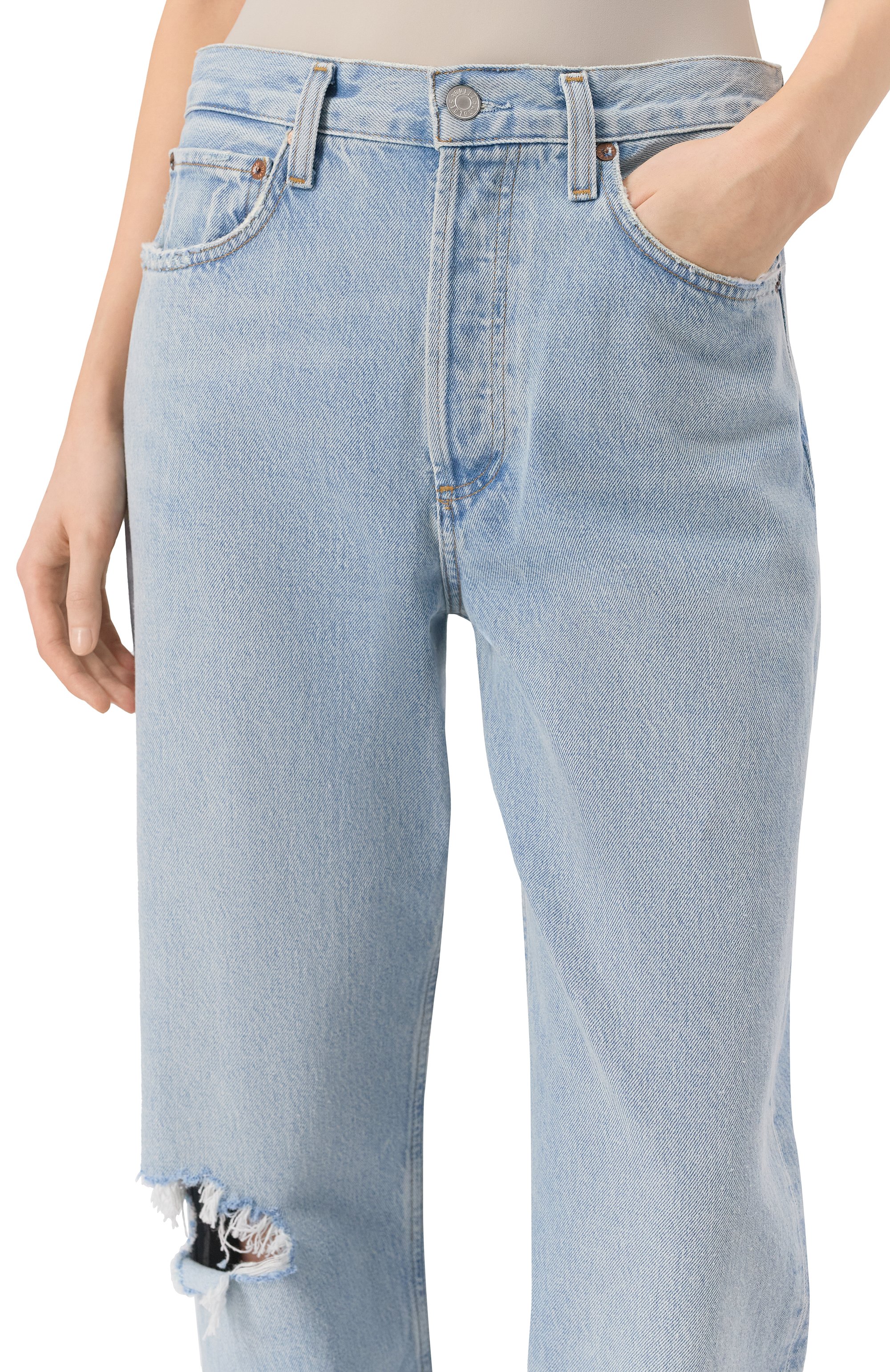 Джинсы kelly AGOLDE голубого цвета по цене 52400 руб., арт. A199B1141, фото 5 Джинсы kelly AGOLDE, арт. A199B1141, фото 5