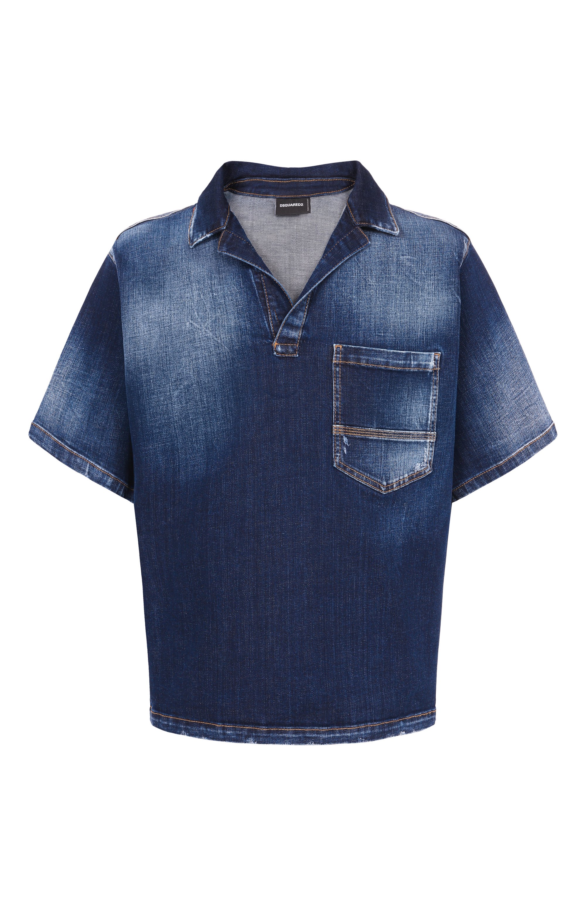 Джинсовая рубашка DSQUARED2 темно-синего цвета по цене 54450 руб., арт. S74DM1027/S30664, фото 1 Джинсовая рубашка DSQUARED2, арт. S74DM1027/S30664, фото 1