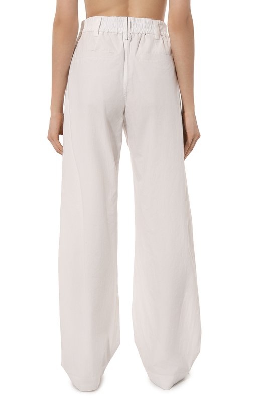 Хлопковые брюки Brunello Cucinelli ML949B1349 Белый  ML949B1349 Фото 4