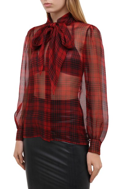 Шелковая блузка SAINT LAURENT, арт. 641585/Y8B86, фото 3