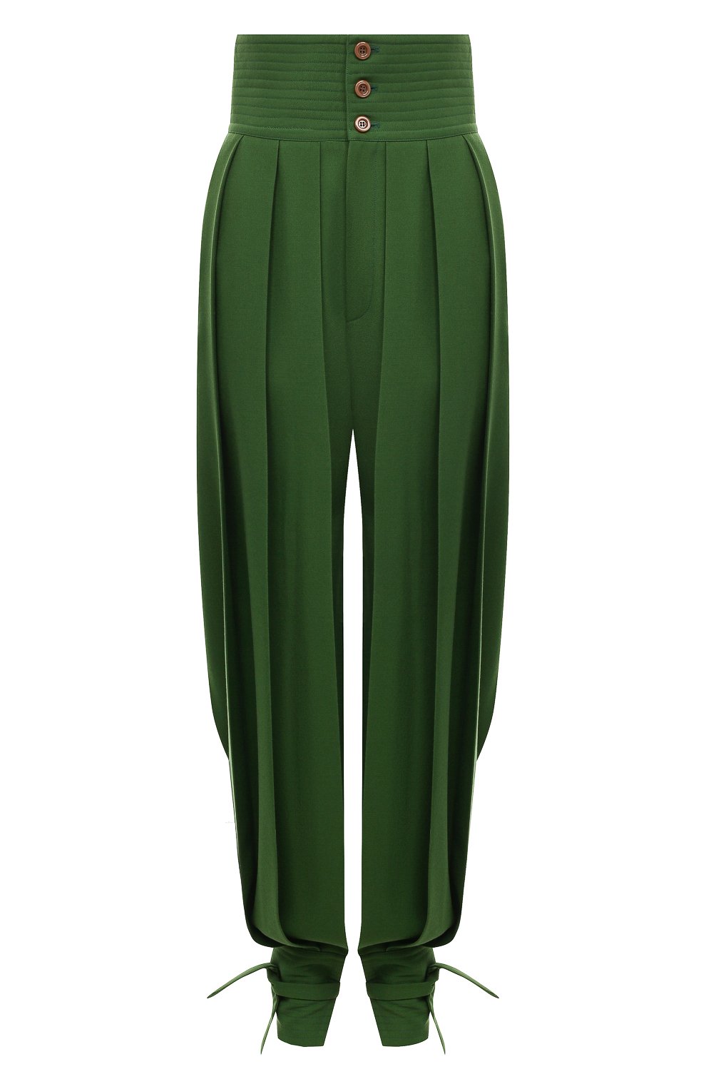 Шерстяные джоггеры GUCCI зеленого цвета по цене 360000 руб., арт. 582735 ZJW19, фото 1 Шерстяные джоггеры GUCCI, арт. 582735 ZJW19, фото 1