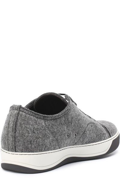 Шерстяные кеды на шнуровке LANVIN серого цвета по цене 47900 руб., арт. FM-SKDBB2-JASP-A17, фото 4 Шерстяные кеды на шнуровке LANVIN, арт. FM-SKDBB2-JASP-A17, фото 4