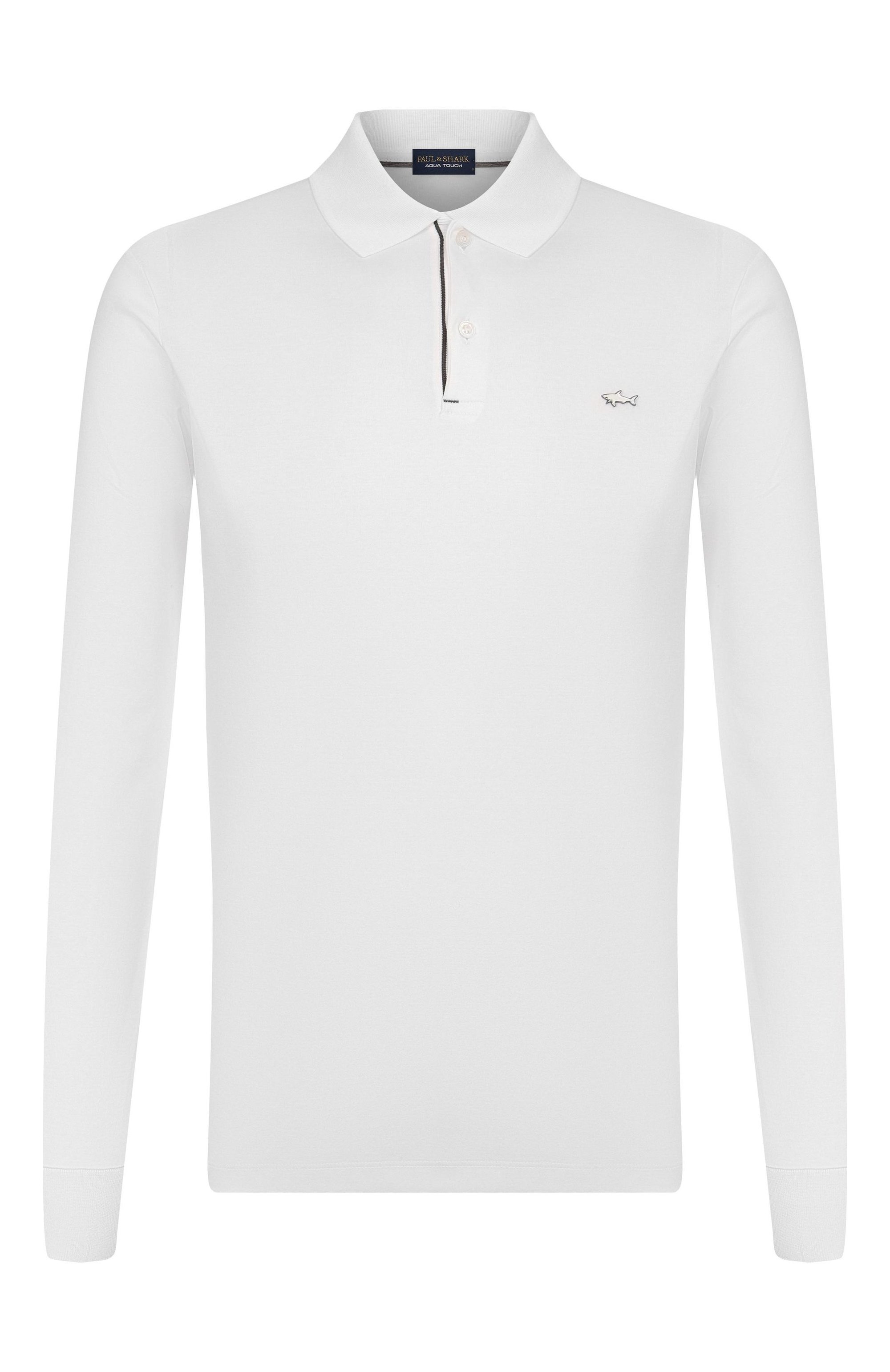 Хлопковое поло PAUL&SHARK белого цвета по цене 45600 руб., арт. 15311727/3XL-6XL, фото 1 Хлопковое поло PAUL&SHARK, арт. 15311727/3XL-6XL, фото 1