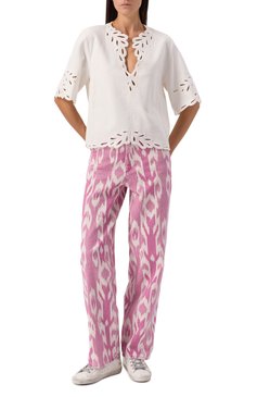 Женские джинсы ISABEL MARANT ETOILE розового цвета, арт. 25PPA0273FA/C1H03E | Фото 2 (Длина (брюки, джинсы): Стандартные; Материал внешний: Хлопок, Деним, Лен; Детали: Принт; Силуэт Ж (брюки и джинсы): Широкие; Кросс-КТ: Деним; Стили: Бохо)