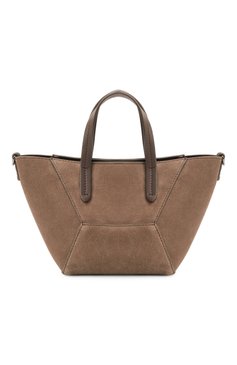 Женская сумка bc duo mini BRUNELLO CUCINELLI коричневого цвета, арт. MBDLD2675 | Фото 6 (Ремень/цепочка: На ремешке; Материал: Натуральная кожа, Натуральная замша; Автоматизация ТО: Проставлено; Автоматизация состава: Проставлено; Размер: mini)