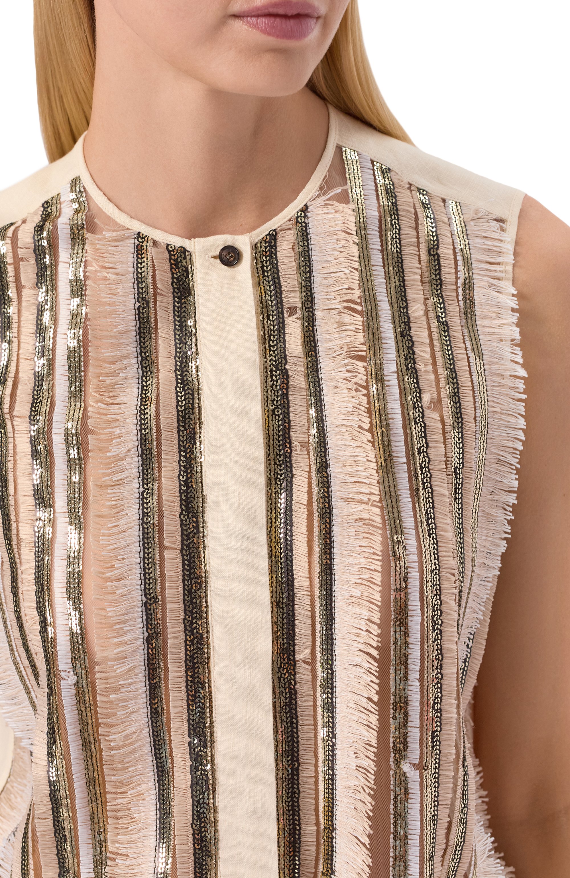 Льняной топ KITON, арт. D61442H09690, фото 5