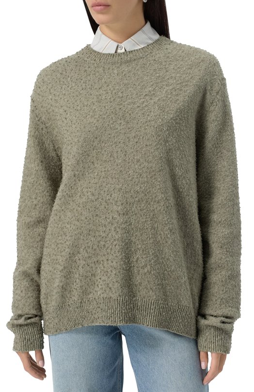 Джемпер из хлопка и шерсти Maison Margiela S50HL0033/M13108 Зелёный  S50HL0033/M13108 Фото 7