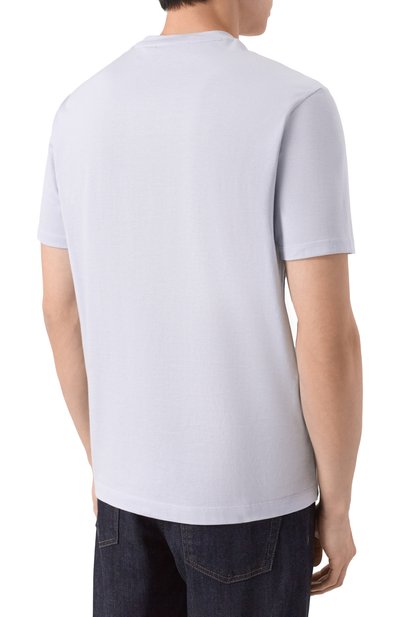 Хлопковая футболка PAUL&SHARK светло-голубого цвета по цене 26300 руб., арт. 26411048_001, фото 4 Хлопковая футболка PAUL&SHARK, арт. 26411048_001, фото 4