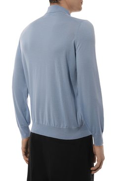 Мужское поло из шерсти и кашемира BRUNELLO CUCINELLI голубого цвета, арт. M2400B2007 | Фото 4 (Материал внешний: Шерсть; Материал сплава: Проставлено; Драгоценные камни: Проставлено; Длина (для топов): Стандартные; Рукава: Длинные; Стили: Кэжуэл; Застежка: Пуговицы; Кросс-КТ: Трикотаж; Принт: Без принта)