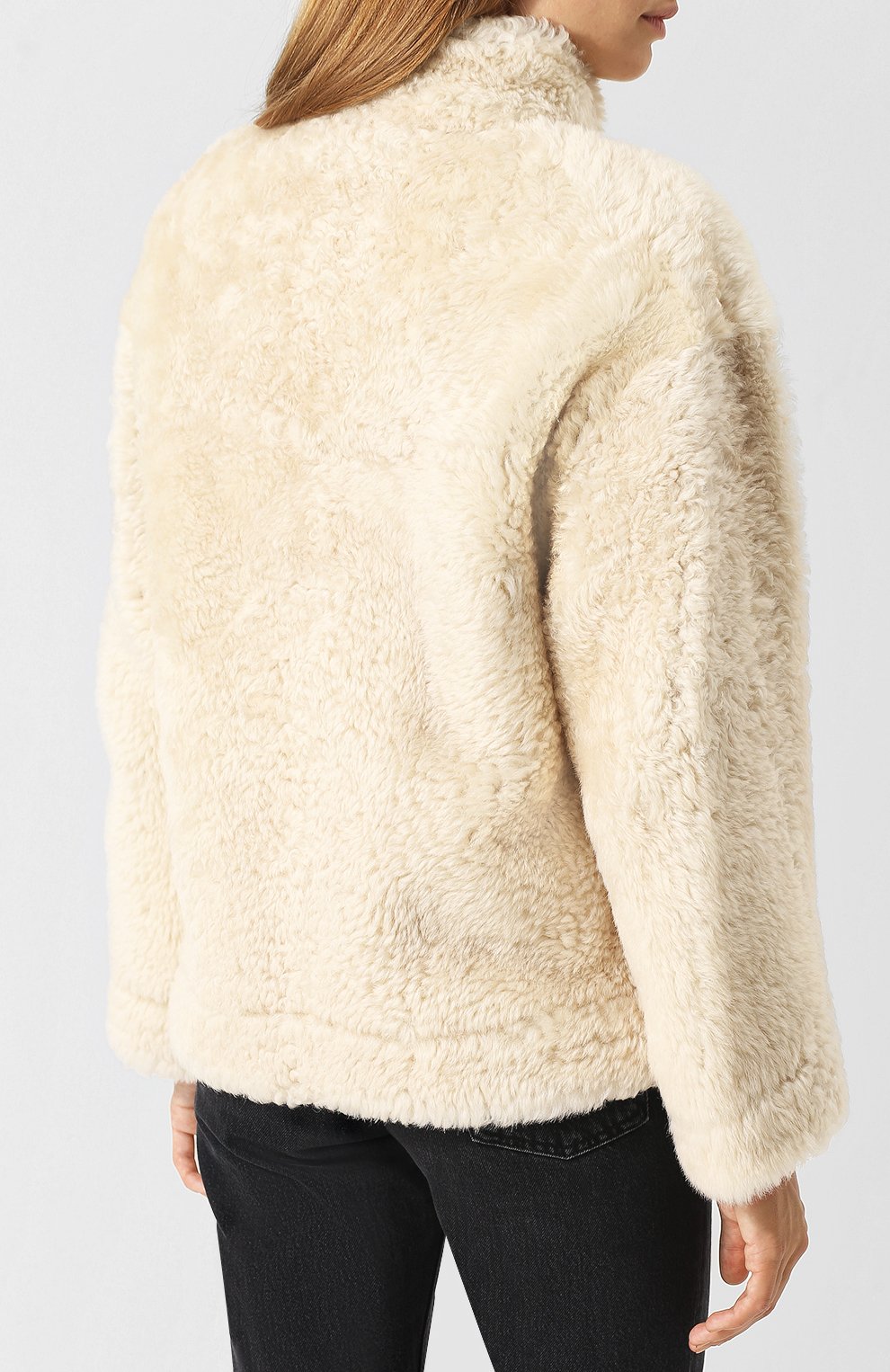 Укороченное меховое пальто из овчины BURBERRY, арт. 8002349, фото 4