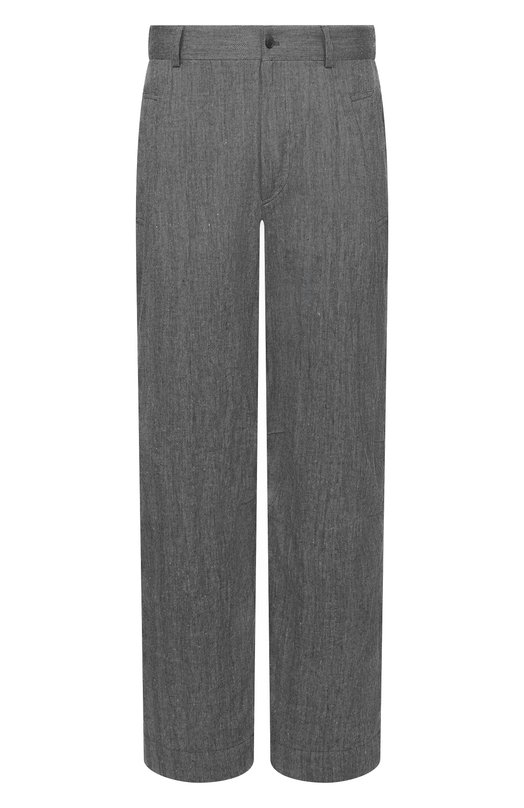 Брюки из хлопка и льна Dries Van Noten 020917/3131 Серый 020917/3131
