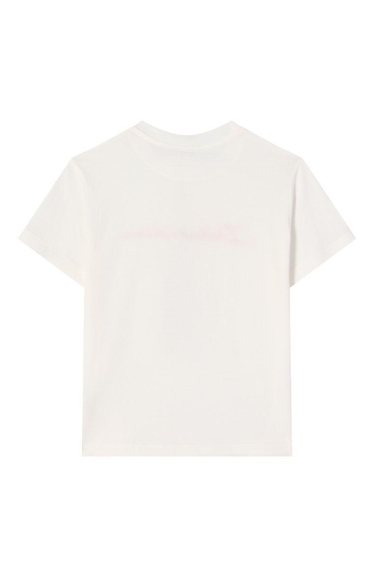 Детская хлопковая футболка DOLCE & GABBANA молочного цвета, арт. L5JTNK/G700Y/8-14 | Фото 2 (Рукава: Короткие; Девочки Кросс-КТ: футболка-одежда; Материал внешний: Хлопок; Автоматизация состава: Проставлено; Автоматизация ТО: Проставлено; Ростовка одежда: 8 лет | 128 см, 10 - 11 лет | 140 - 146см, 13 - 15 лет | 158 см, 16 лет | 164 см)
