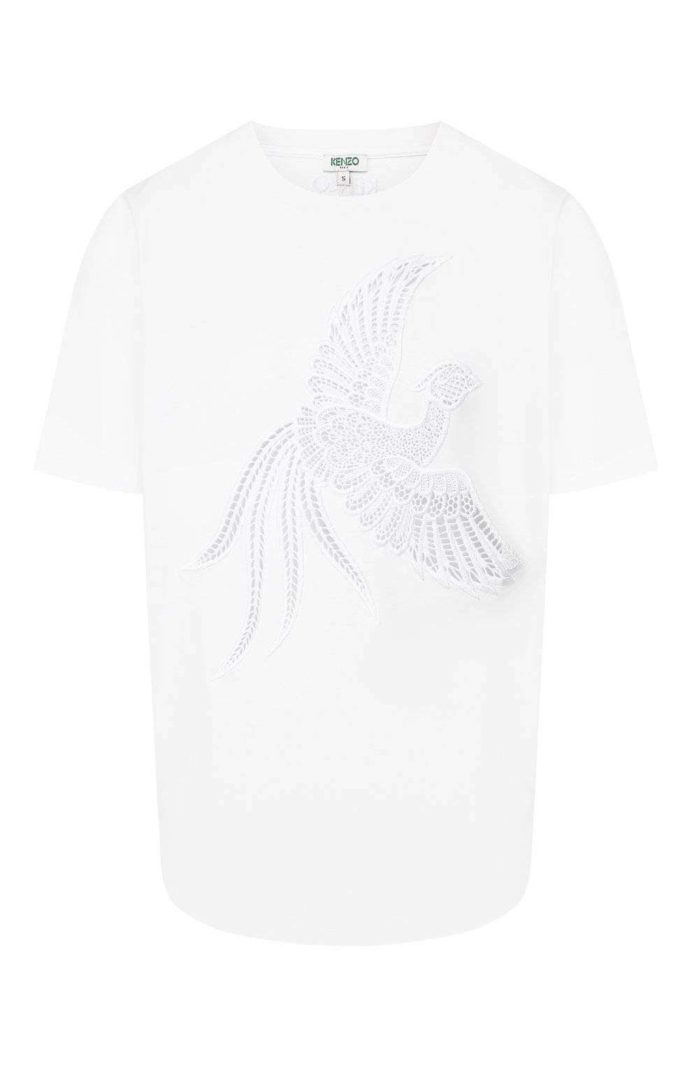 Хлопковая футболка KENZO белого цвета по цене 21750 руб., арт. 2TS751988, фото 1 Хлопковая футболка KENZO, арт. 2TS751988, фото 1