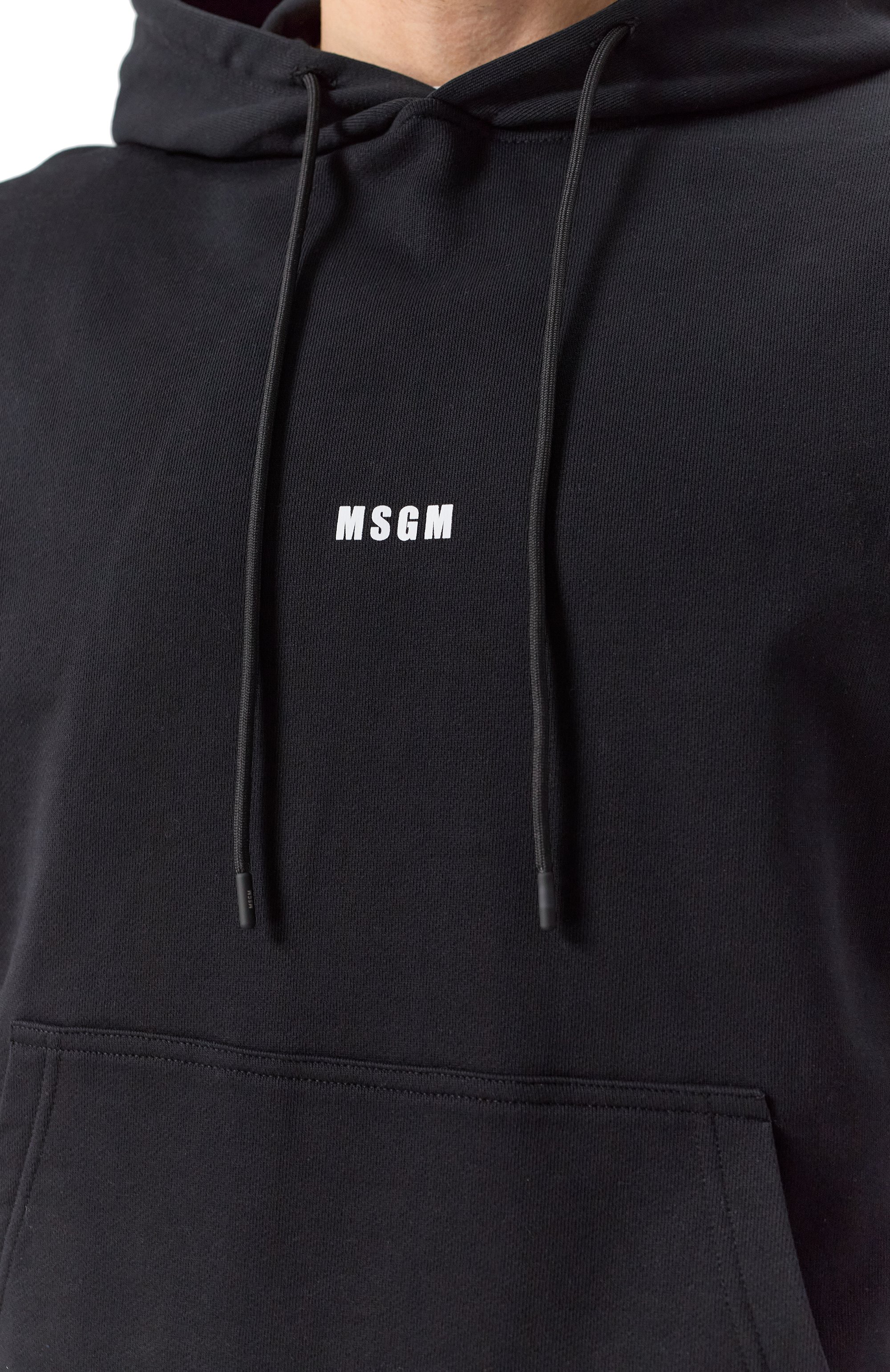 Хлопковое худи MSGM черного цвета по цене 22450 руб., арт. 2000MM509/300000, фото 5 Хлопковое худи MSGM, арт. 2000MM509/300000, фото 5