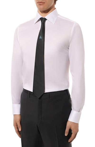 Сорочка изо льна и хлопка CANALI серого цвета по цене 32350 руб., арт. X05/GD02821, фото 3 Сорочка изо льна и хлопка CANALI, арт. X05/GD02821, фото 3