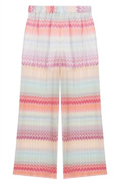 Детские брюки из вискозы MISSONI разноцветного цвета, арт. MW6B90/Q0077/12-16 | Фото 2 (Материал внешний: Вискоза; Нос: Не проставлено; Материал подклада: Хлопок; Случай: Повседневный; Автоматизация состава: Проставлено; Ростовка одежда: 13 - 15 лет | 158 см, 12 лет | 152 см)
