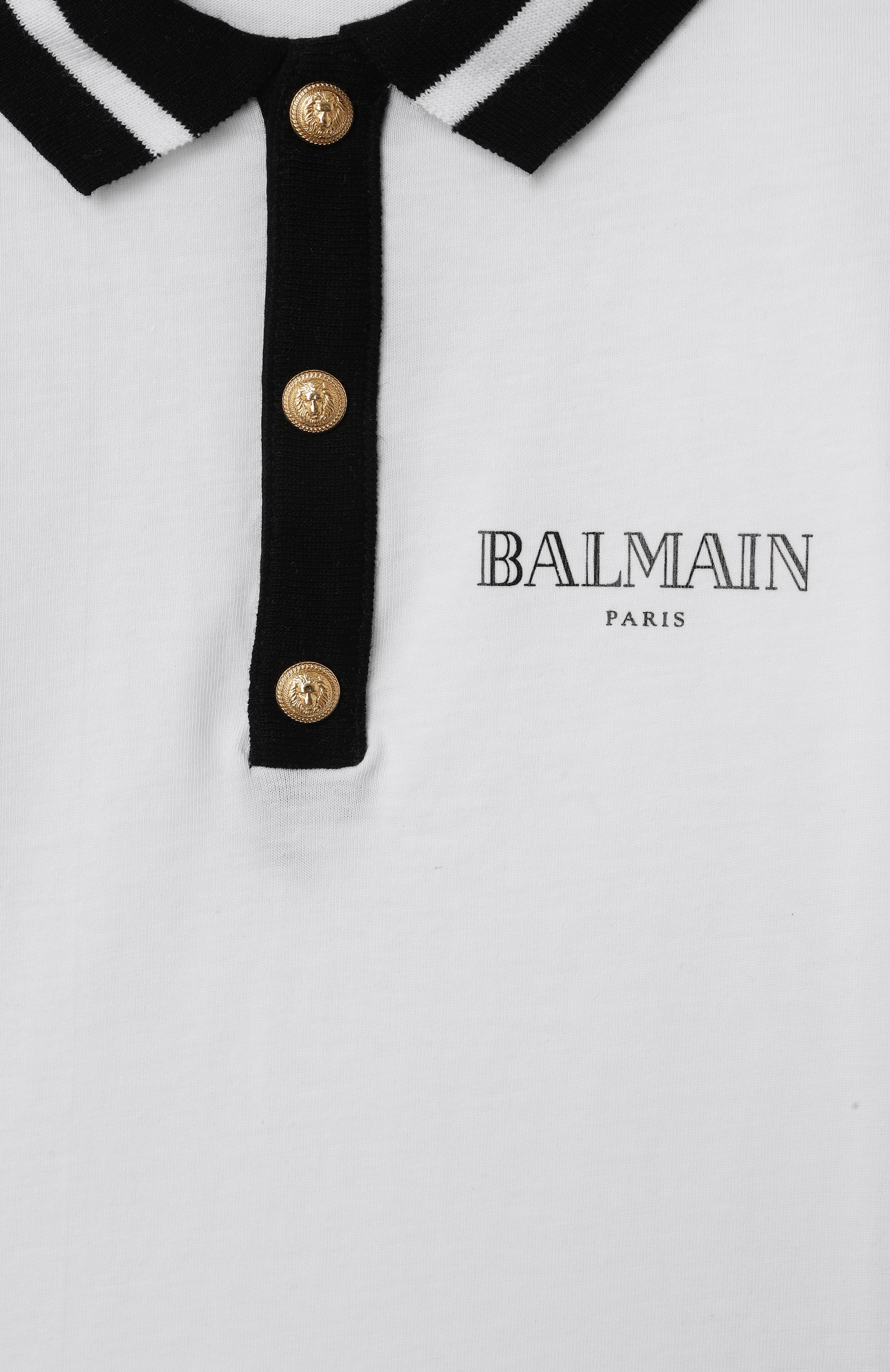 Хлопковое поло BALMAIN белого цвета по цене 21900 руб., арт. BW8571., фото 3 Хлопковое поло BALMAIN, арт. BW8571., фото 3