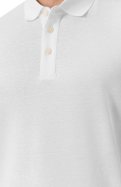 Поло из хлопка и льна BOSS, арт. 50537501, фото 5