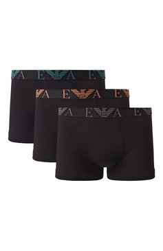 Мужские комплект из трех боксеров EMPORIO ARMANI черного цвета, арт. EM000259/AF10778 | Фото 1 (Нос: Не проставлено; Материал внешний: Хлопок; Мужское Кросс-КТ: Трусы; Трусы М: Боксеры; Кросс-КТ: бельё)