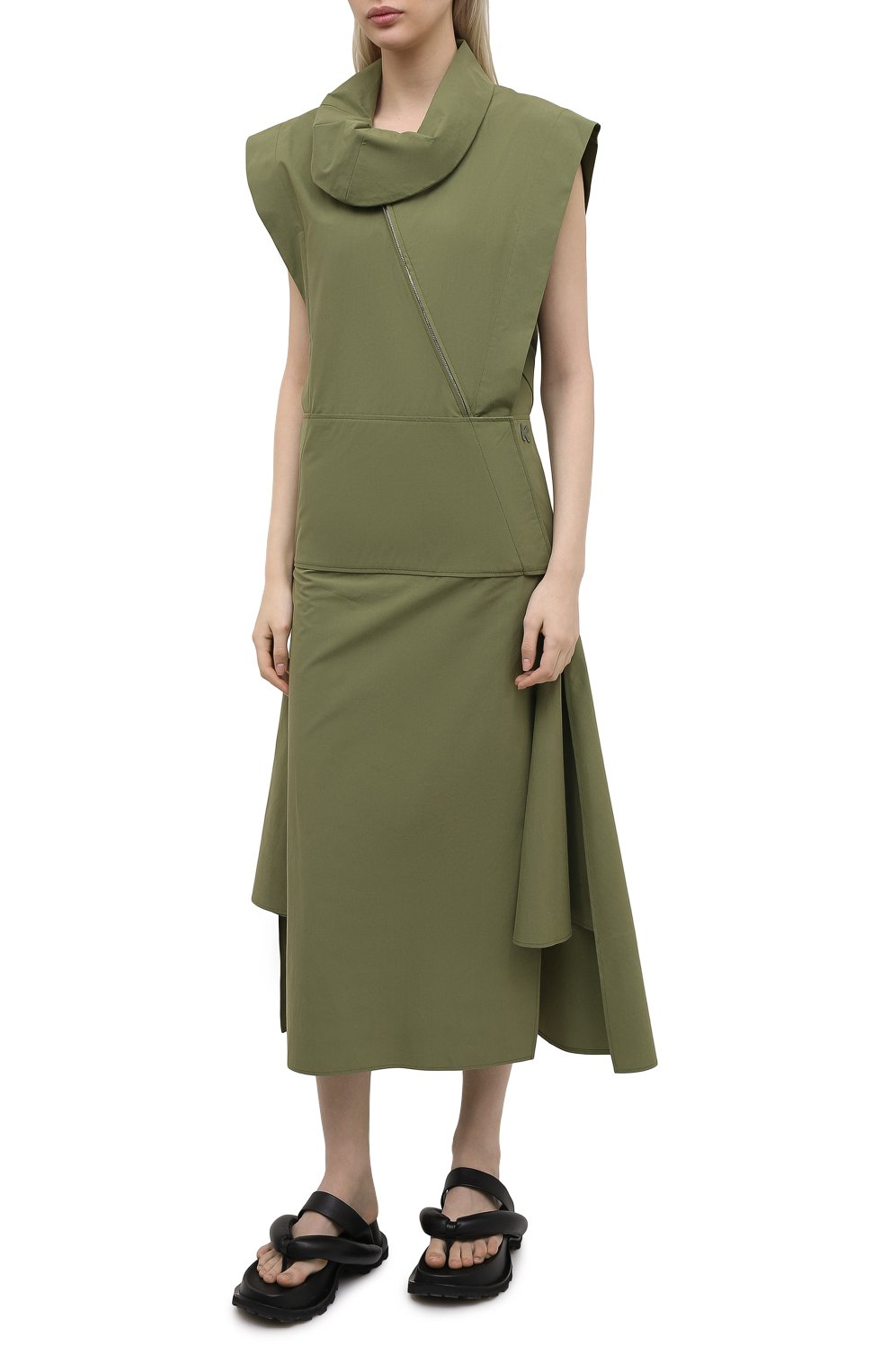 Хлопковое платье KENZO хаки цвета по цене 76850 руб., арт. FB52R00349SA, фото 3 Хлопковое платье KENZO, арт. FB52R00349SA, фото 3