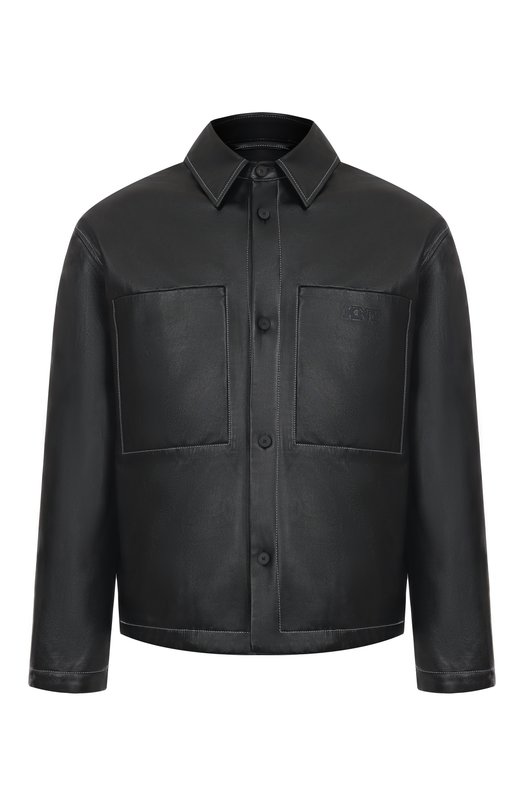 Кожаная куртка-рубашка Kiton UGK119MK0280H01 Чёрный UGK119MK0280H01