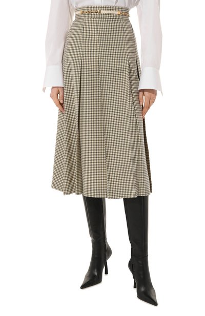 Шерстяная юбка GUCCI кремового цвета по цене 216000 руб., арт. 652132 Z8ANZ, фото 3 Шерстяная юбка GUCCI, арт. 652132 Z8ANZ, фото 3