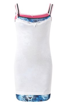 Женское платье BALENCIAGA белого цвета, арт. 808201/TRVG7 | Фото 1 (Драгоценные камни: Проставлено; Длина Ж (юбки, платья, шорты): Мини; Материал сплава: Проставлено; Стили: Гранж; Рукава: На бретелях; Женское Кросс-КТ: Платье-одежда; Случай: Повседневный; Кросс-КТ: Трикотаж; Материал внешний: Синтетический материал)