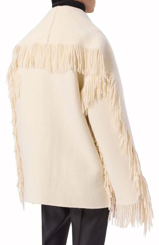 Шерстяное пальто TOTEME 254-WR00242-FB0471 Кремовый  254-WR00242-FB0471 Фото 4