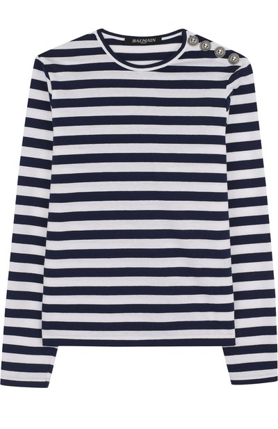 Хлопковый лонгслив в полоску BALMAIN, арт. S8E/8015/J157, фото 1