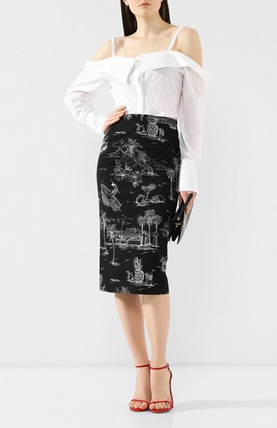 Хлопковая блузка VICTORIA, VICTORIA BECKHAM белого цвета по цене 20500 руб., арт. SHVV 148A SS19 SHEER STRIPE, фото 2 Хлопковая блузка VICTORIA, VICTORIA BECKHAM, арт. SHVV 148A SS19 SHEER STRIPE, фото 2