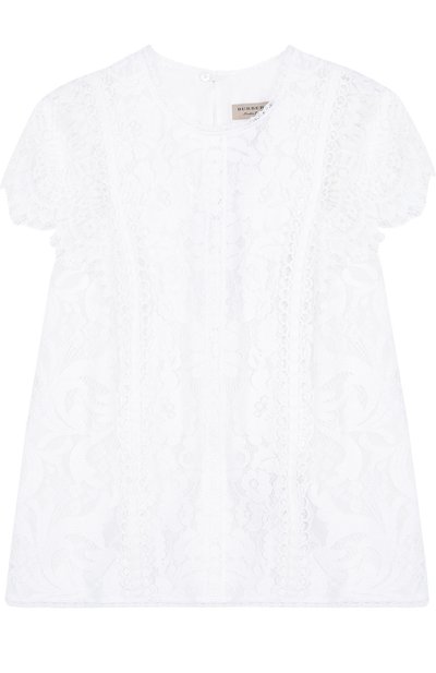Кружевной топ прямого кроя с коротким рукавом BURBERRY, арт. 4048158, фото 1
