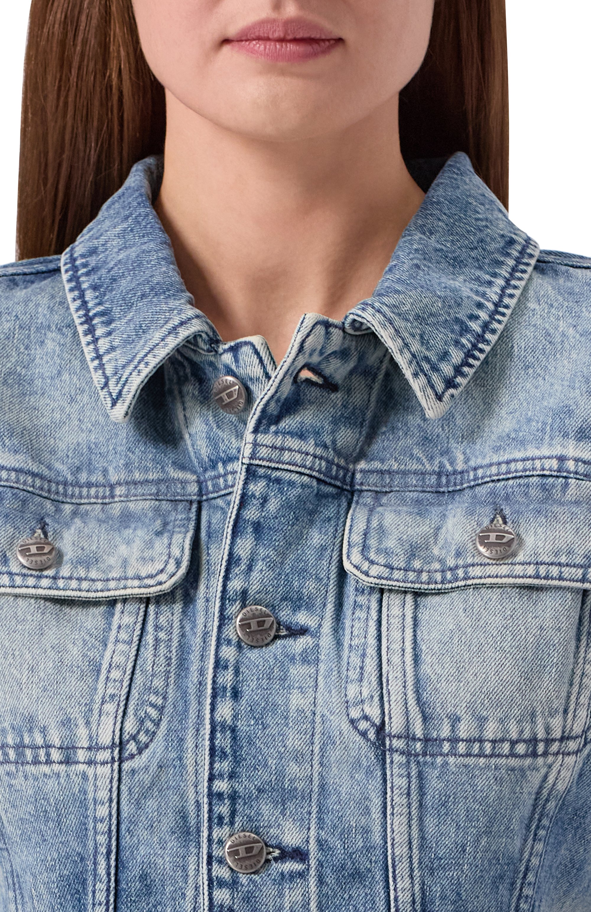 Джинсовая куртка DIESEL голубого цвета по цене 43450 руб., арт. A21389/007DA, фото 5 Джинсовая куртка DIESEL, арт. A21389/007DA, фото 5