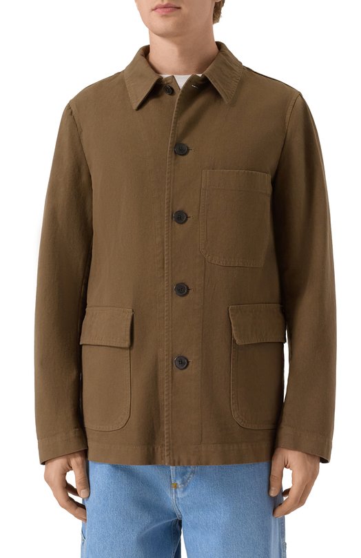 Хлопковая куртка Dries Van Noten 020448-2043-705 Коричневый  020448-2043-705 Фото 3