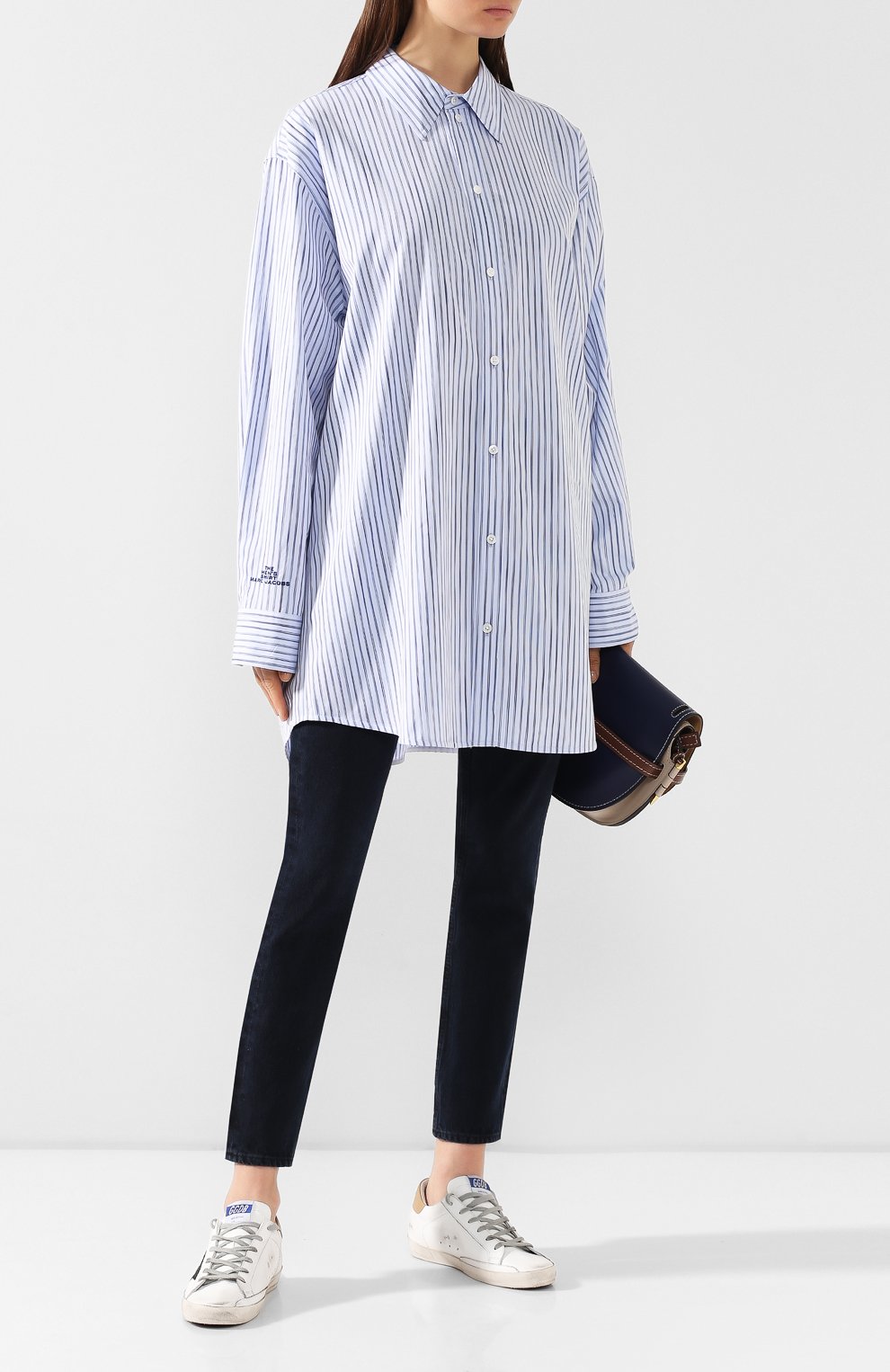 Хлопковая рубашка MARC JACOBS (THE) голубого цвета по цене 39650 руб., арт. M4008112, фото 2 Хлопковая рубашка MARC JACOBS (THE), арт. M4008112, фото 2
