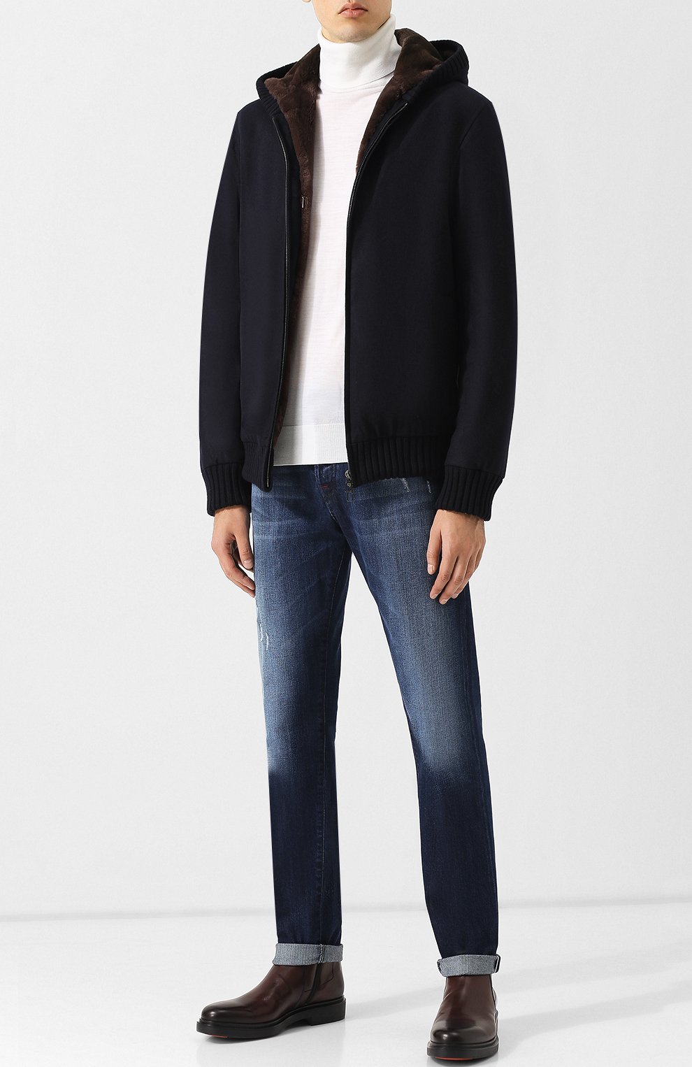 Кашемировый бомбер с меховой подкладкой LORO PIANA, арт. FAI3501, фото 2