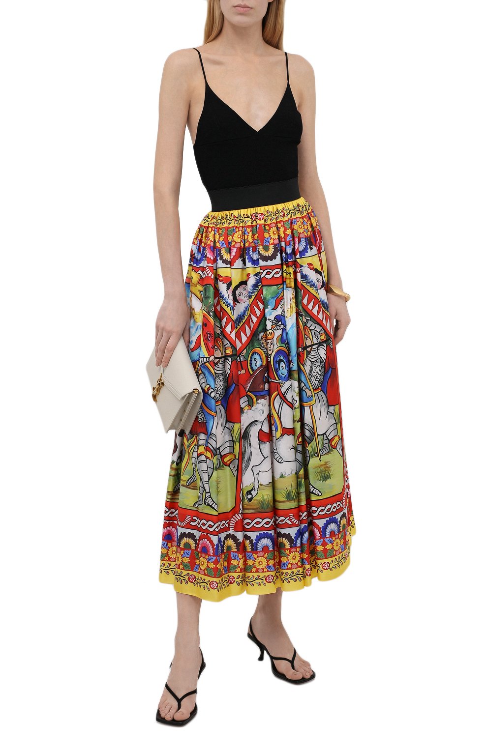 Шелковая юбка DOLCE & GABBANA разноцветного цвета по цене 115500 руб., арт. F4BU6T/GDS12, фото 2 Шелковая юбка DOLCE & GABBANA, арт. F4BU6T/GDS12, фото 2