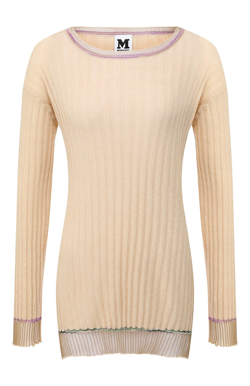 Хлопковый пуловер M MISSONI бежевого цвета по цене 17600 руб., арт. 2DN00039/2K000H, фото 1 Хлопковый пуловер M MISSONI, арт. 2DN00039/2K000H, фото 1
